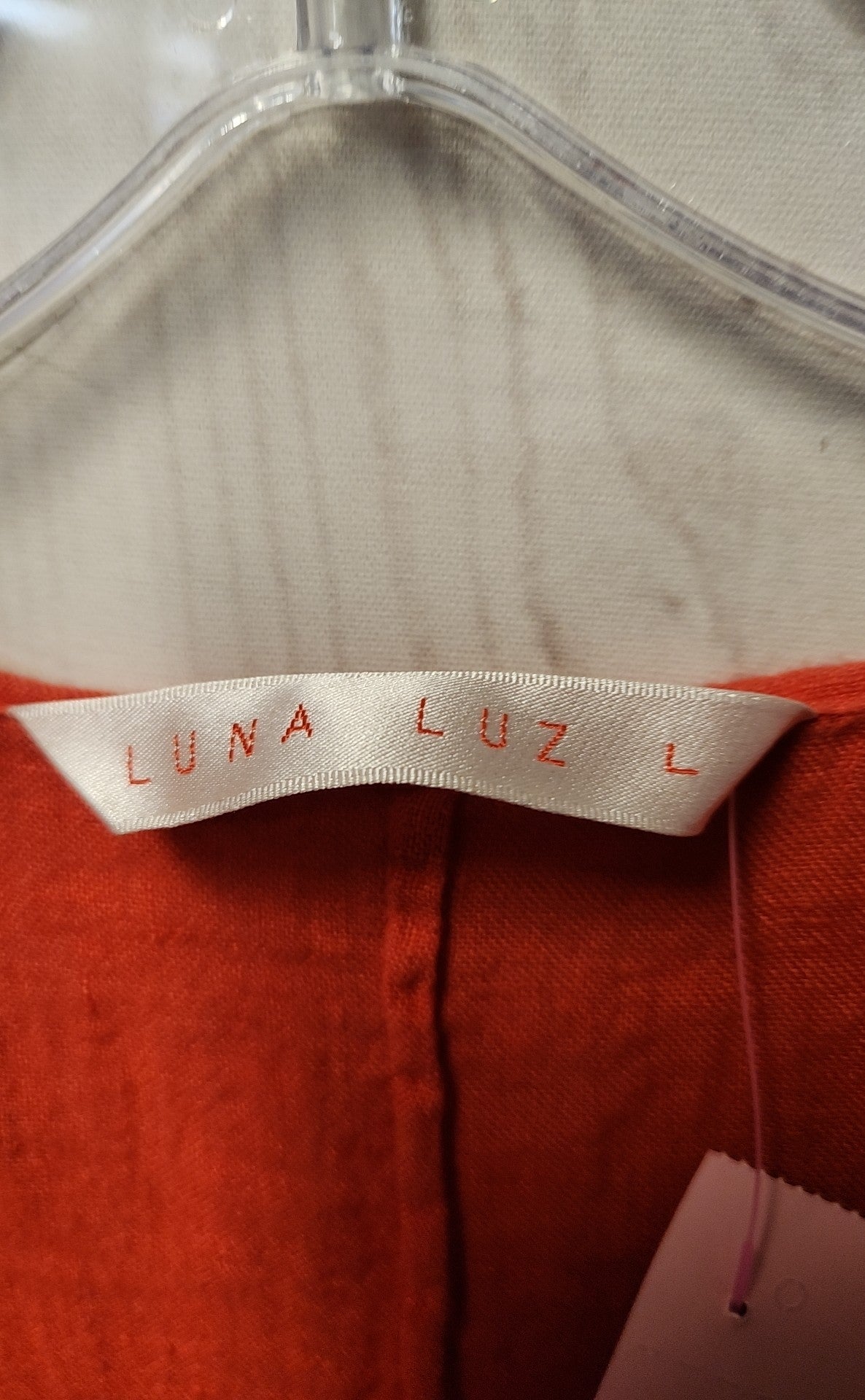 NWT Luna Luz Women's Size L Red Linen Dress