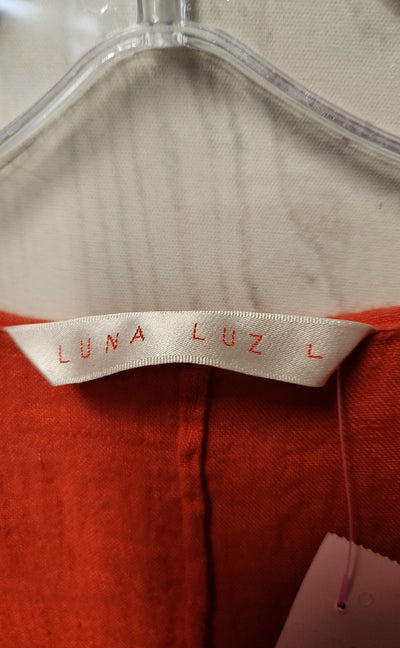 NWT Luna Luz Women's Size L Red Linen Dress