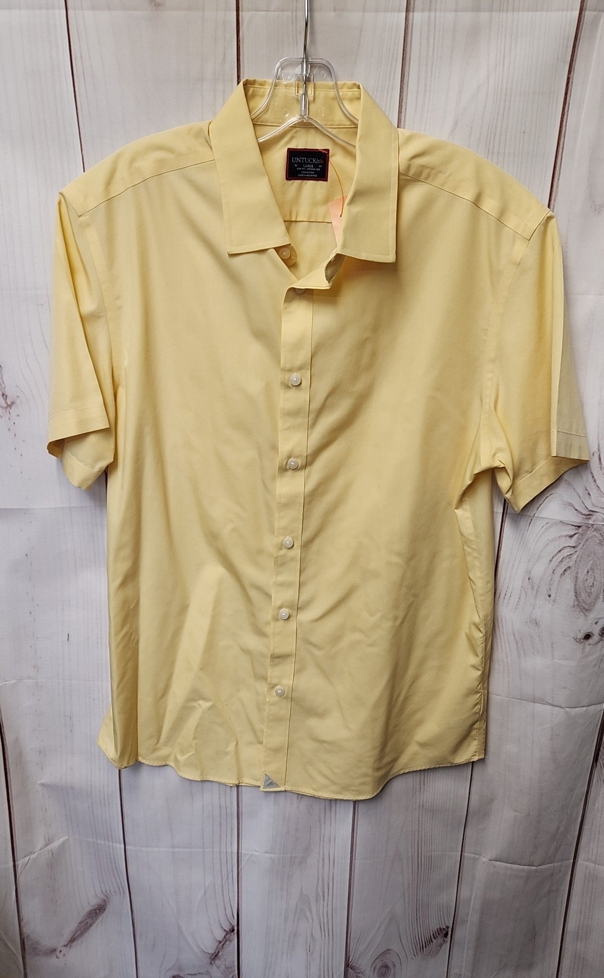 Untuckit Men's Size L Yellow Shirt