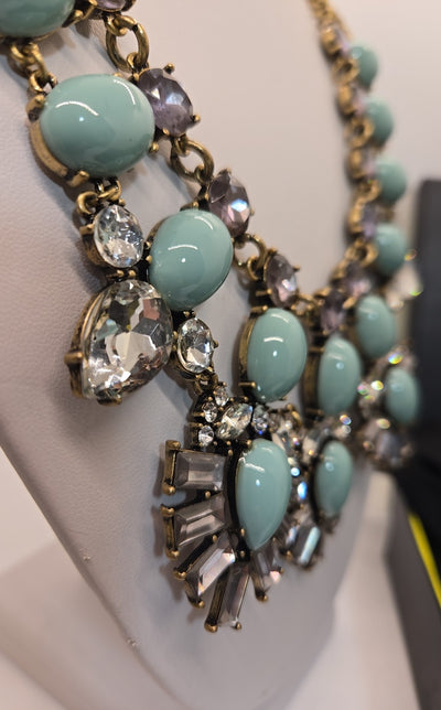 NIB Baublebar Green Rhinestone Necklace