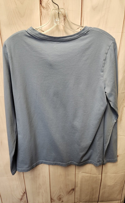 Lands End Women's Size M Petite Blue Long Sleeve Top