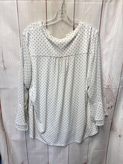 Charter Club Women's Size XXL White Long Sleeve Top