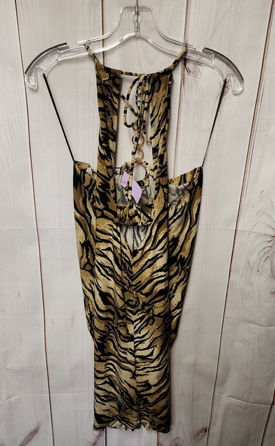 NWT Cache Women's Size M Brown Animal Print Dress