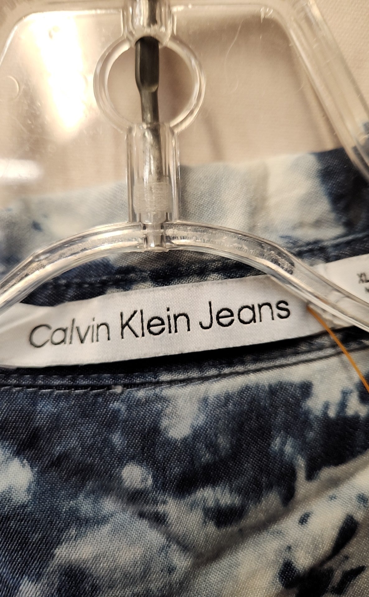 Calvin Klein Women's Size XL Blue Tie Dye Short Sleeve Top