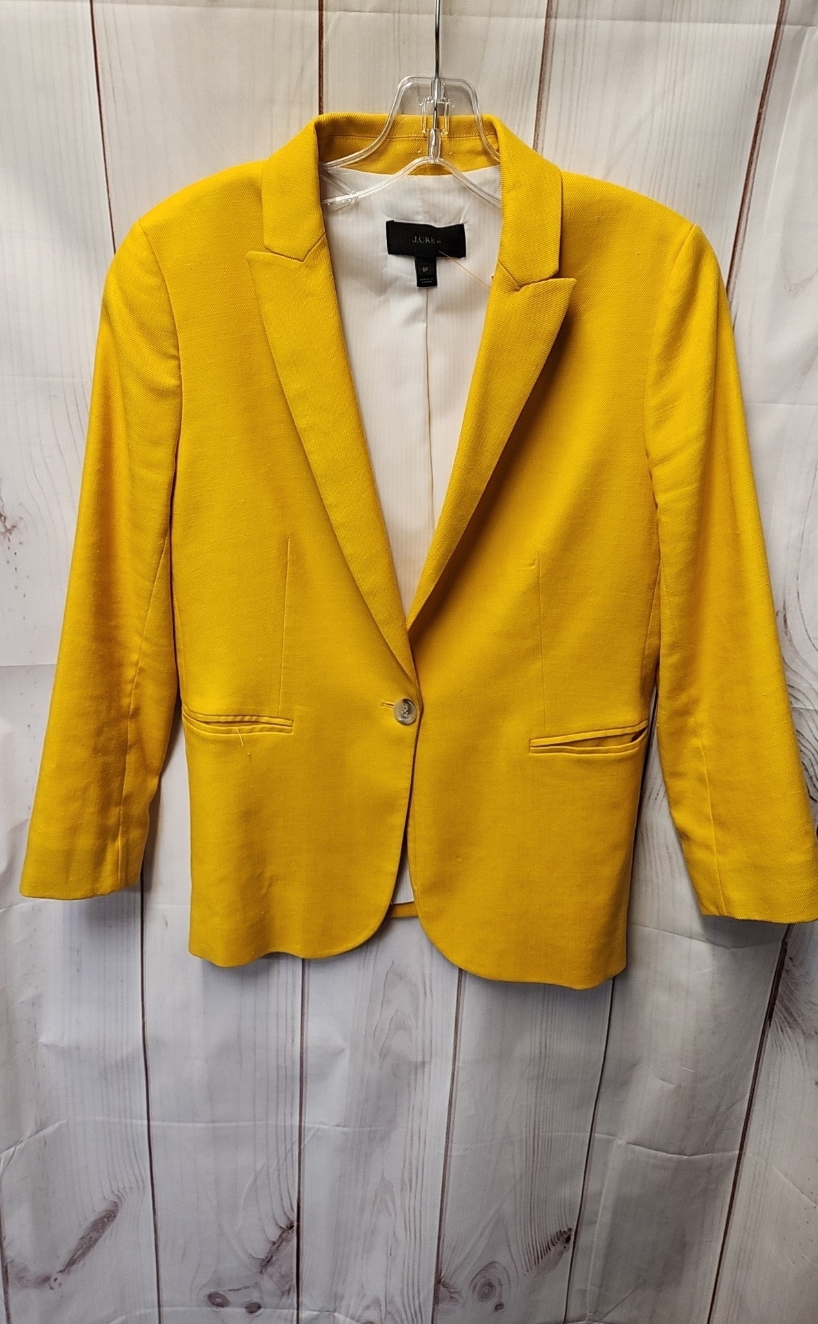 J Crew Women's Size 6 Petite Yellow Blazer