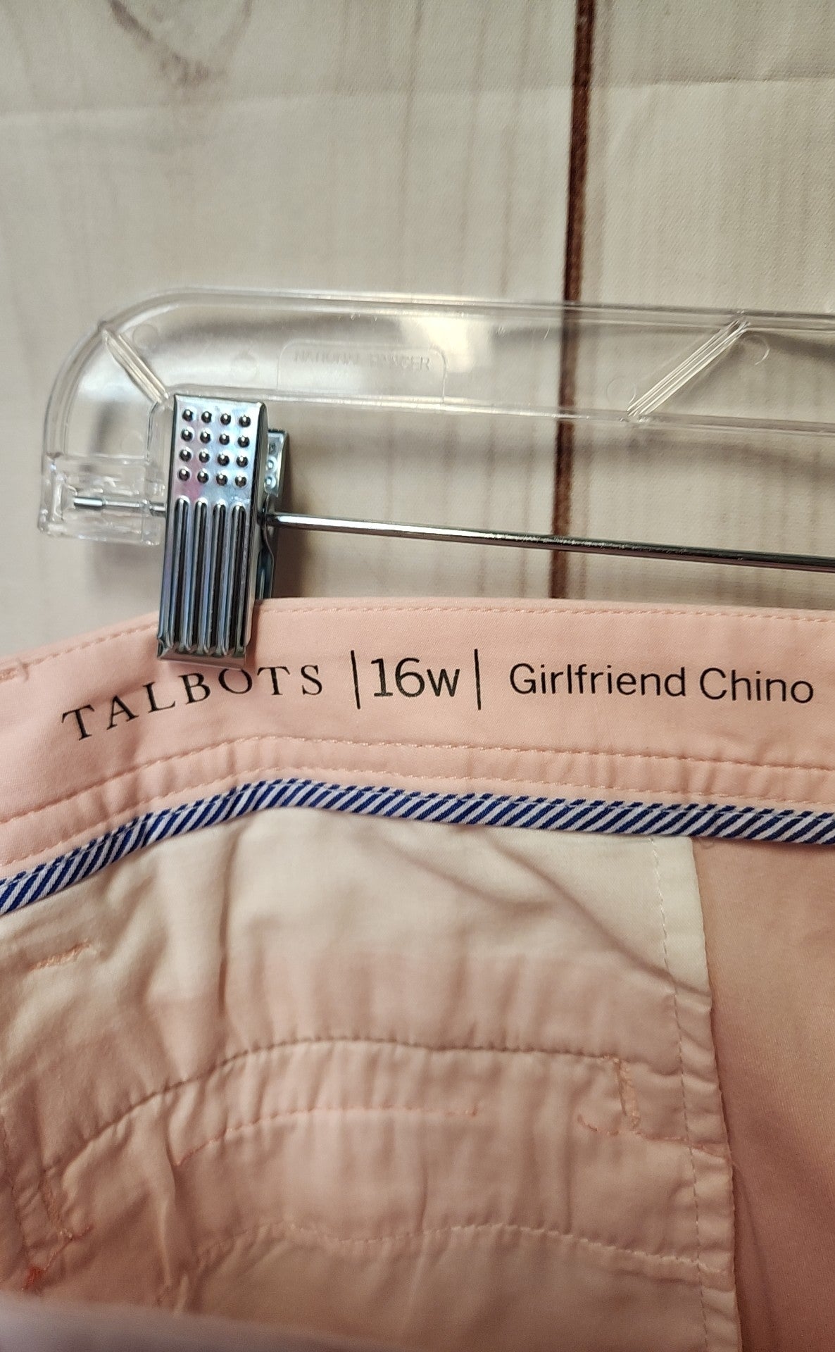 Talbots Women's Size 16 Pale Pink Pants Girlfriend Chino