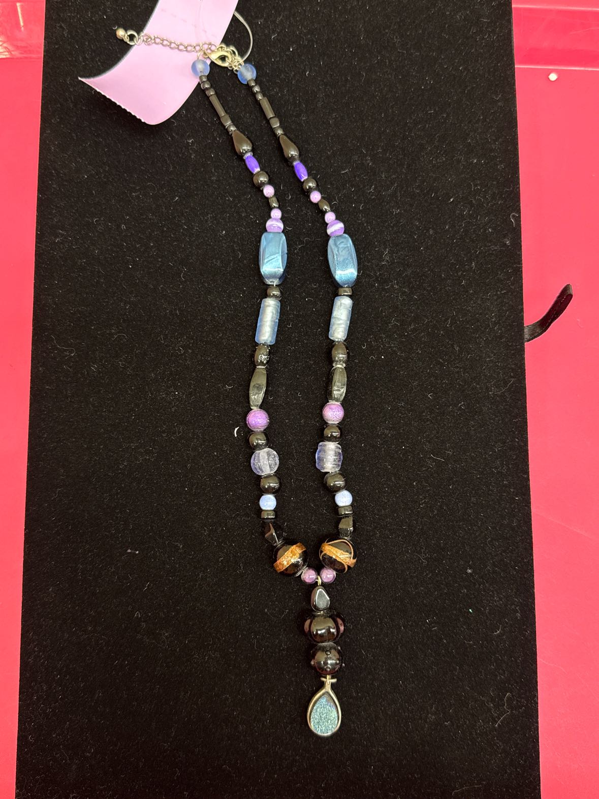 Black & Blue Beaded Necklace