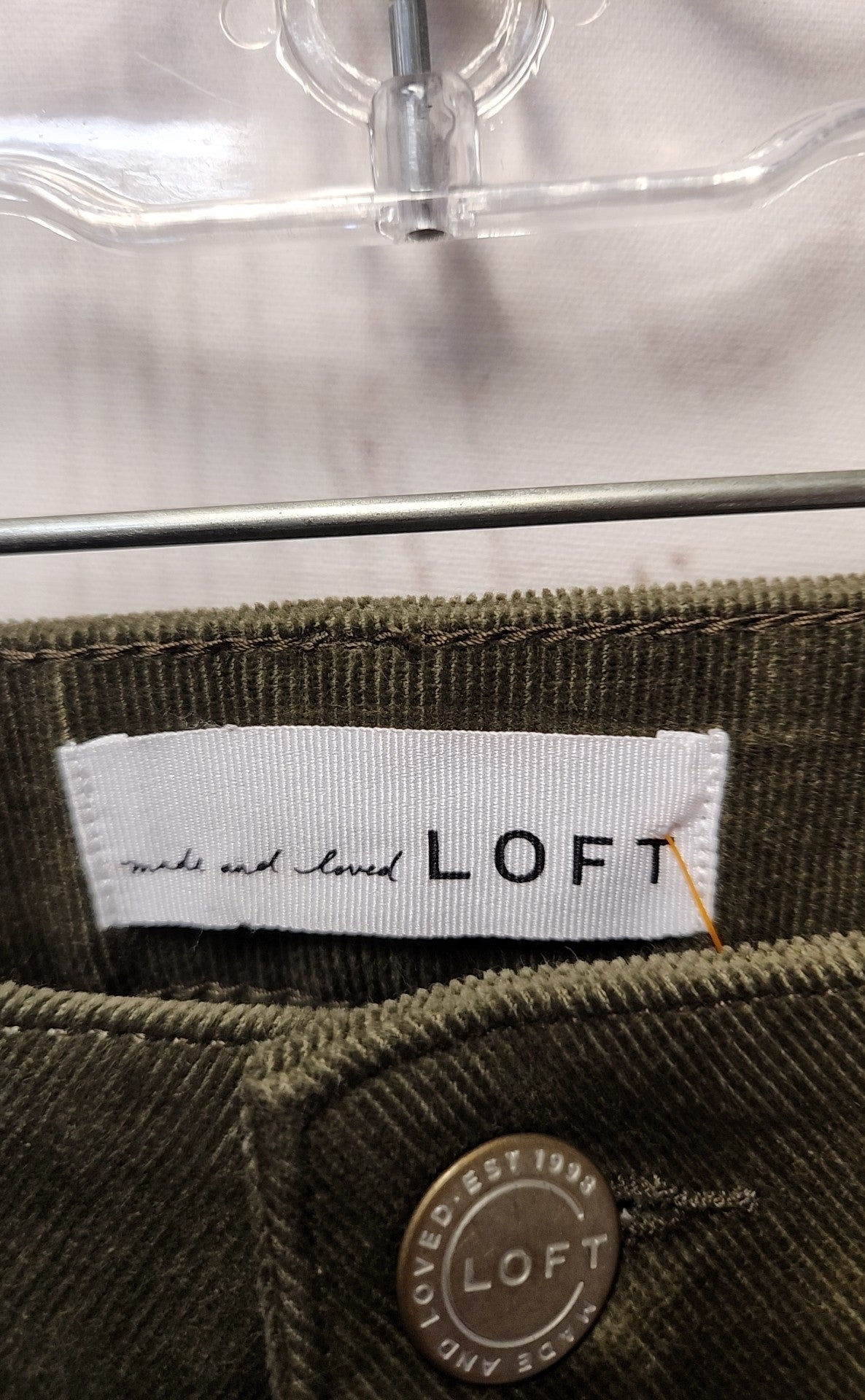 NWT Loft Women's Size 30 (9-10) Olive Green Corduroy Pants Curvy Skinny