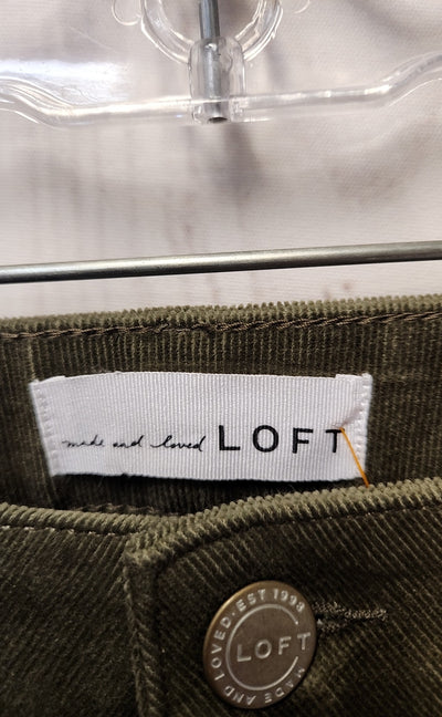 NWT Loft Women's Size 30 (9-10) Olive Green Corduroy Pants Curvy Skinny
