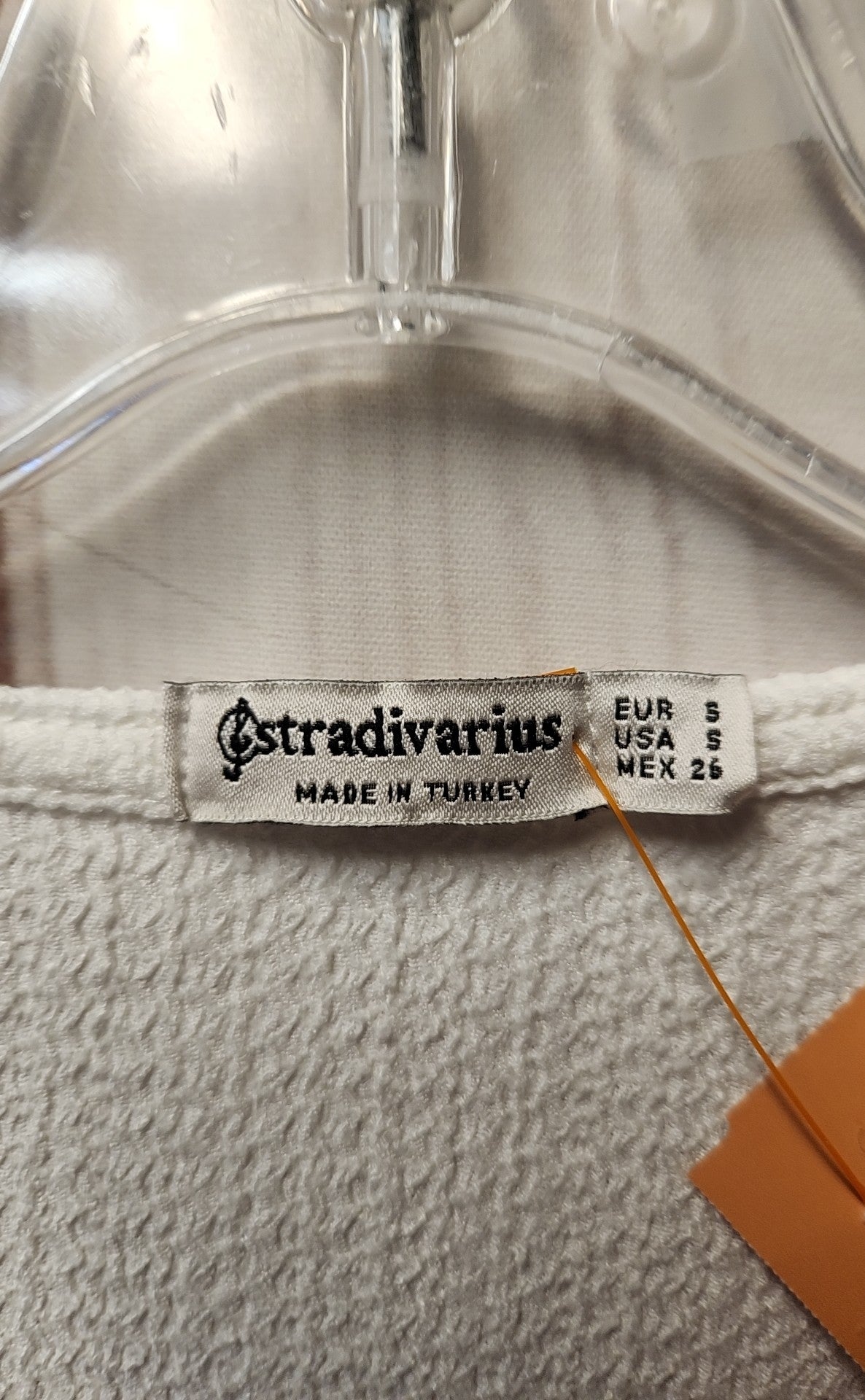 Stradivarius Women's Size S White 3/4 Sleeve Top