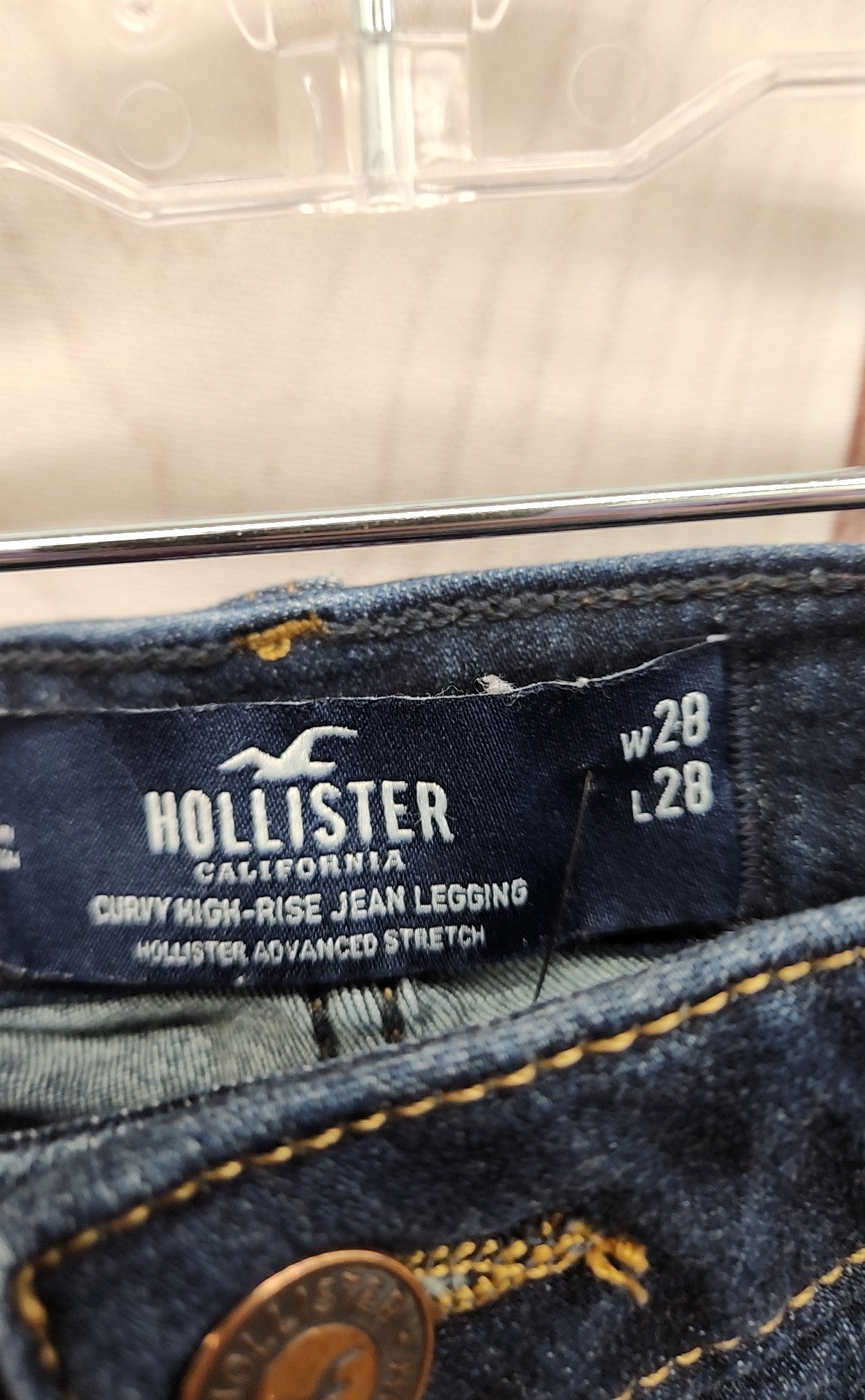 Hollister Women's Size 28 (5-6) Curvy High Rise Jean Legging Blue Jeans