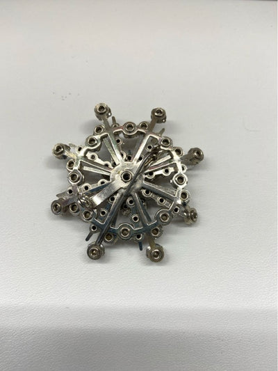 Silver Snowflake Brooch Pin