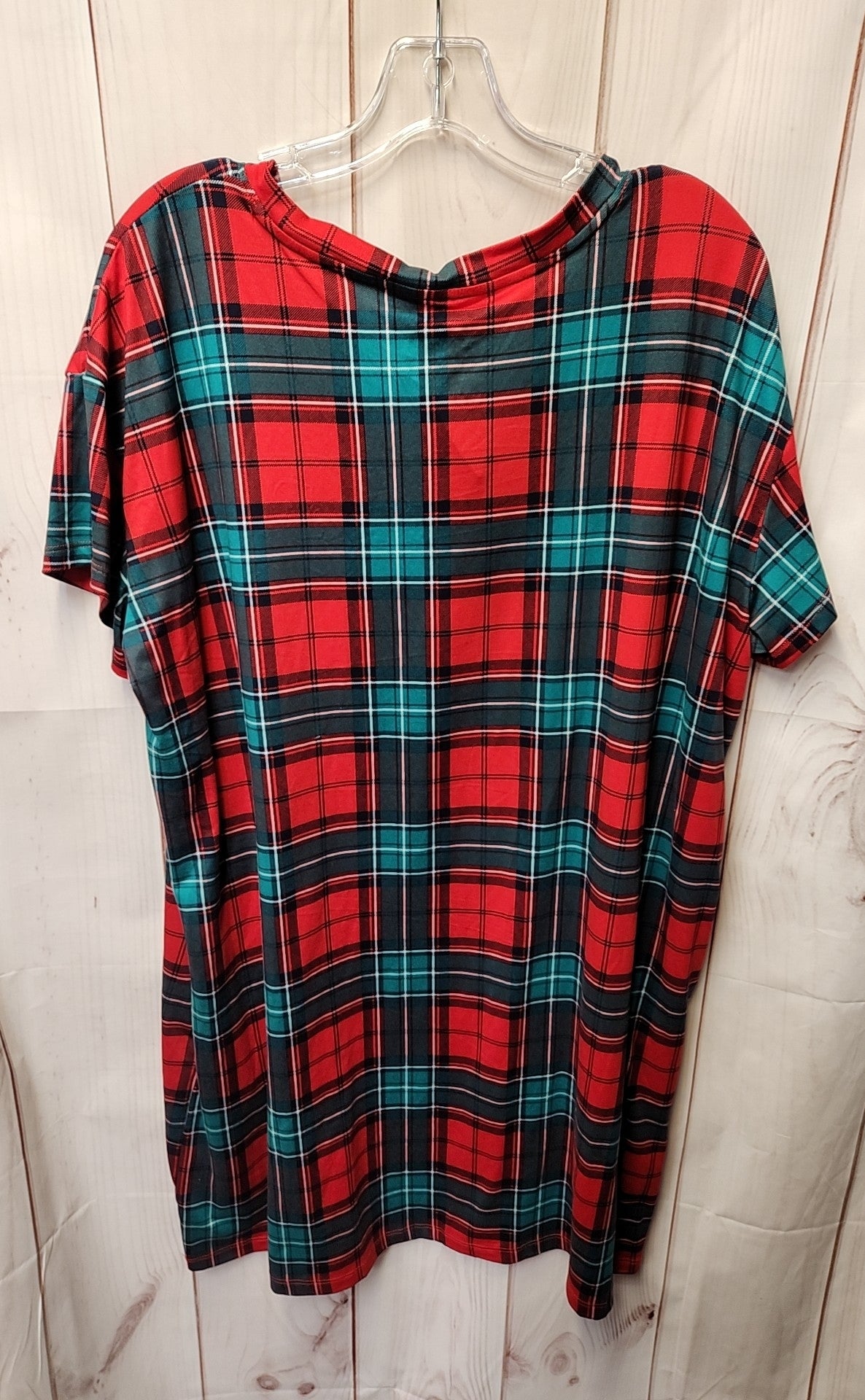 Joyspun Women's Size L/XL Red Holiday Nightgown