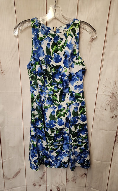 Milly Women's Size 4 White & Blue Floral Dress