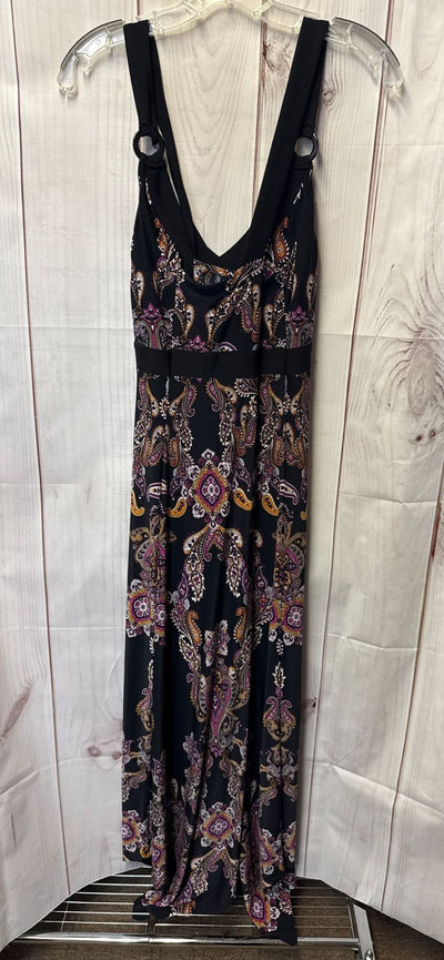 INC Women's Size M Black & Purple Dress