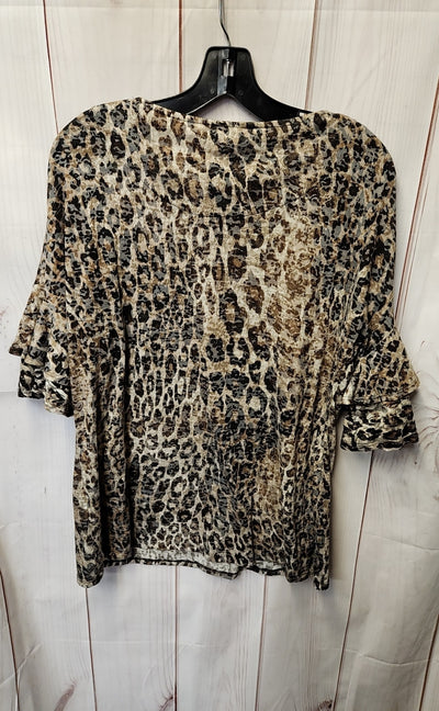 C Women's Size M Brown Short Sleeve Top