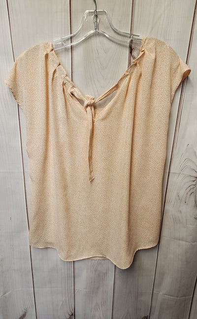 Lauren Conrad Women's Size L Peach Floral Sleeveless Top