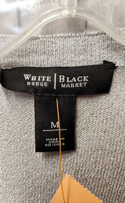 White House Black Market Women's Size M Silver Cardigan
