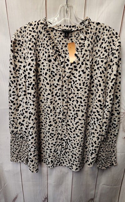 Ann Taylor Women's Size XL Beige Long Sleeve Top