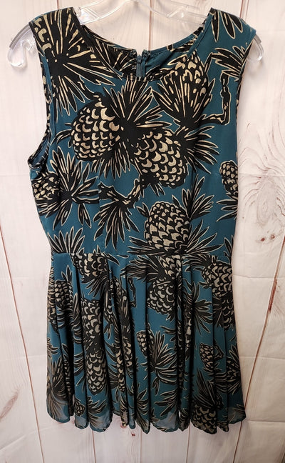 Gerard Darel Women's Size 40 / 12 Dress Flare Swing Pineapple