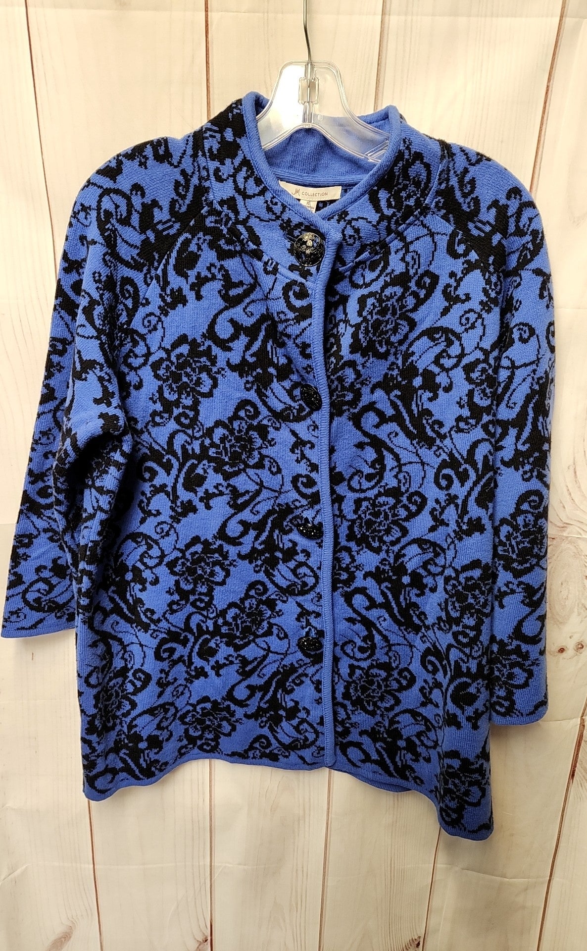 JM Collection Women's Size XL Blue Cardigan
