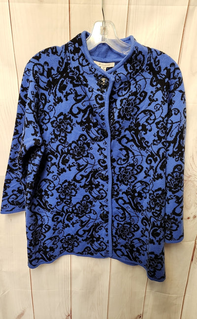 JM Collection Women's Size XL Blue Cardigan