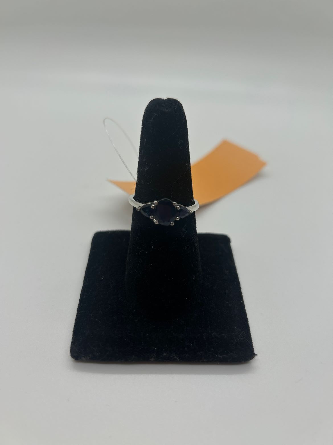 Ring Size 10 Navy Blue Stone .925 Sterling Silver Ring