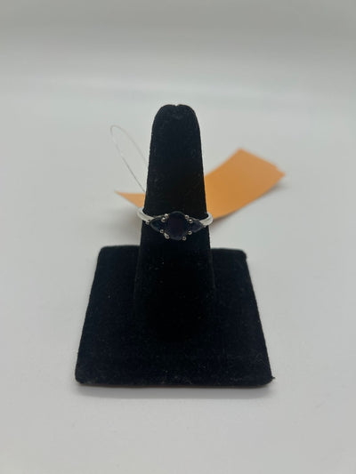 Ring Size 10 Navy Blue Stone .925 Sterling Silver Ring