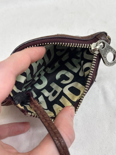 Marc Jacobs Brown Leather Change Purse AS IS - stains inside