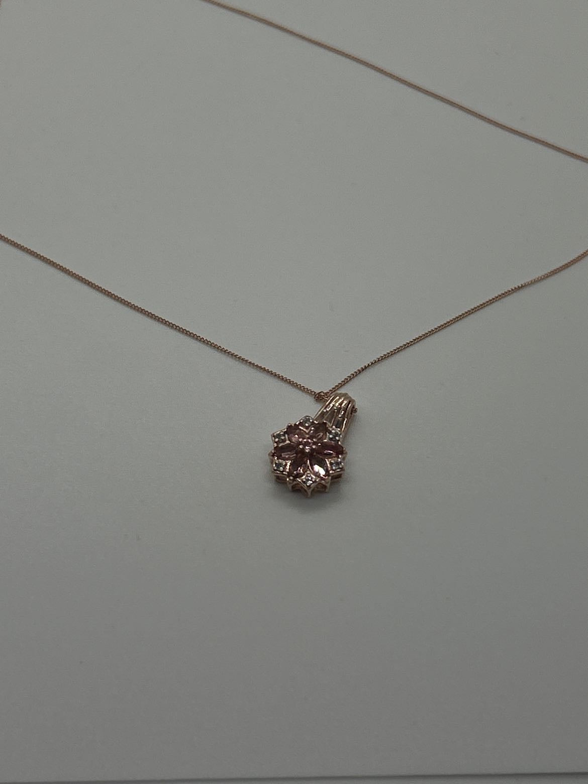 Sterling Rose Gold Pink .925 Sterling Silver Necklace