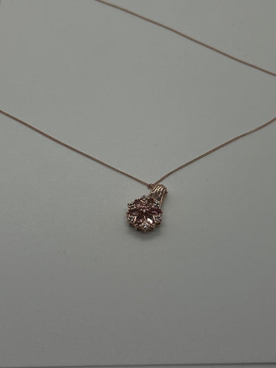 Sterling Rose Gold Pink .925 Sterling Silver Necklace