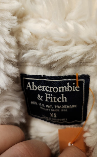 Abercrombie & Fitch Women's Size XS White Full Zip Hooded Sweatshirt