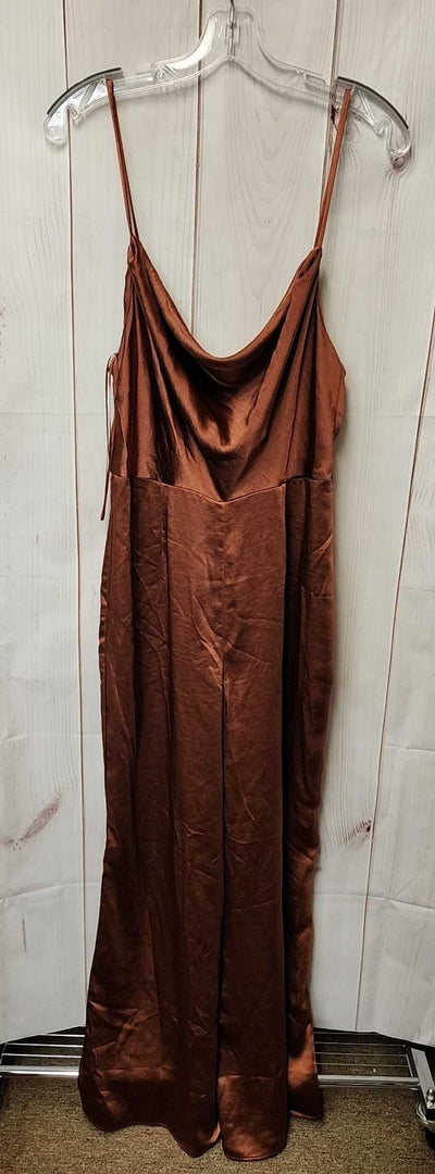 NWT Lush Women's Size L Brown Jumpsuit