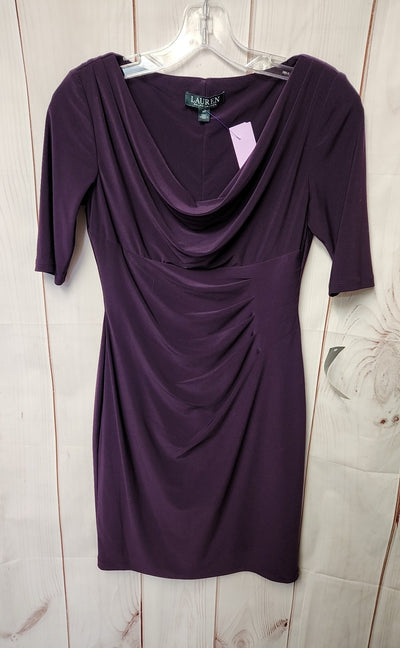 NWT Lauren by Ralph Lauren Women's Size 2 Petite Purple Dress