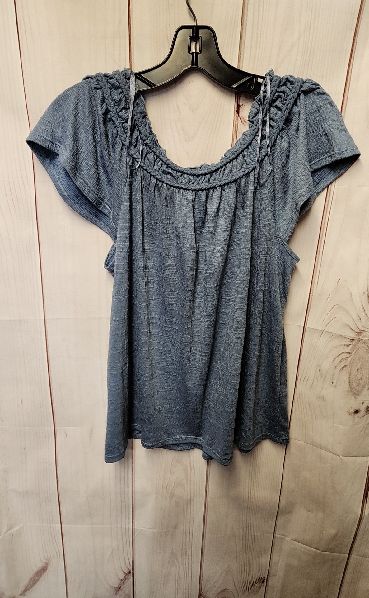 NWT Max Studio Women's Size S Blue Short Sleeve Top