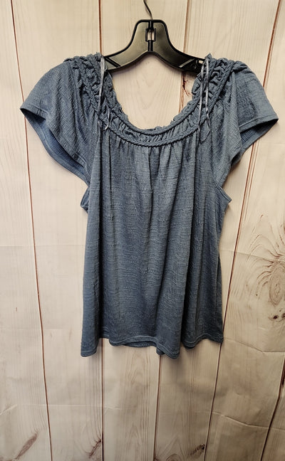 NWT Max Studio Women's Size S Blue Short Sleeve Top