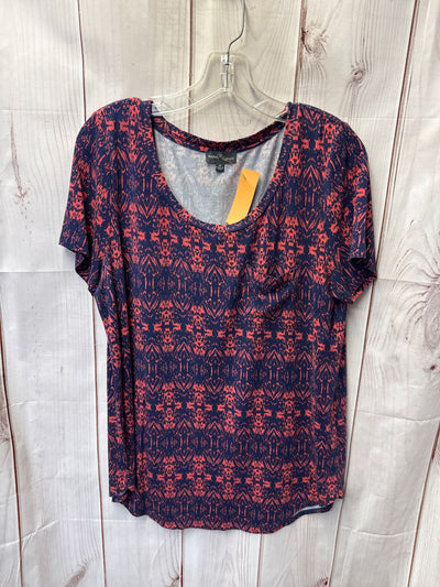 Market & Spruce Women's Size M Pink & Blue Short Sleeve Top