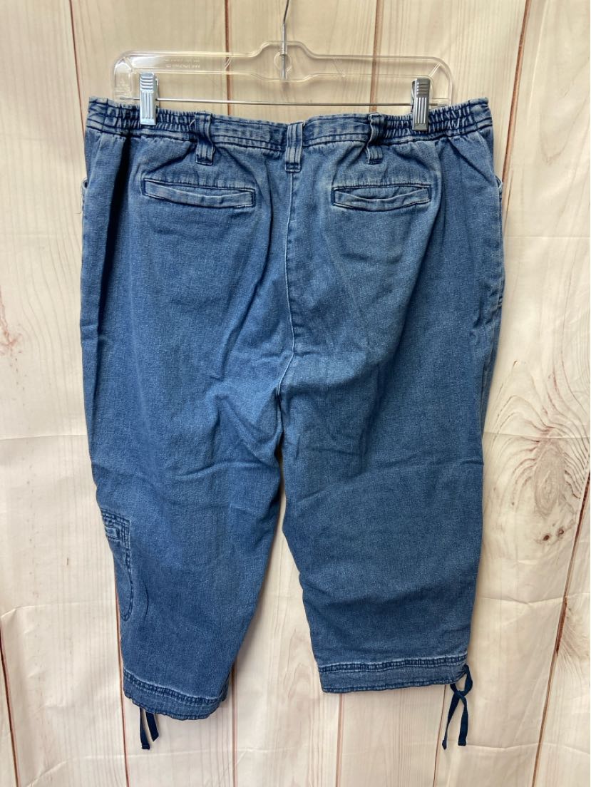 Karen Scott Women's Size 16 Petite Blue Capris