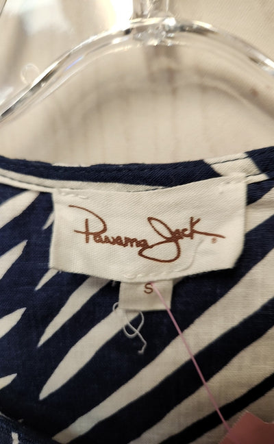 Panama Jack Women's Size S White & Blue Short Sleeve Top