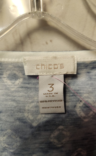 Chico's Women's Size 3 = US XL Purple Short Sleeve Top