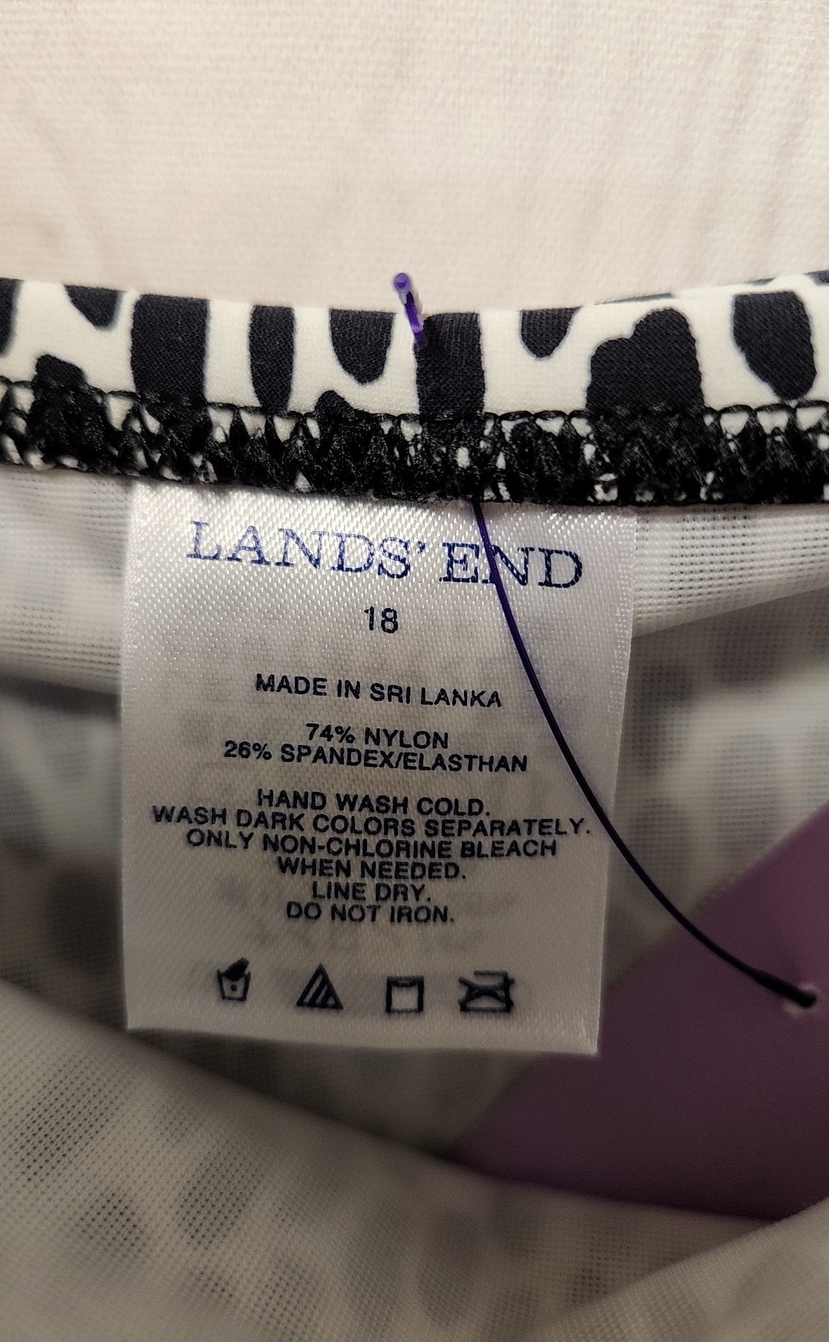 Lands End Women's Size 18 Black Swim Bottom