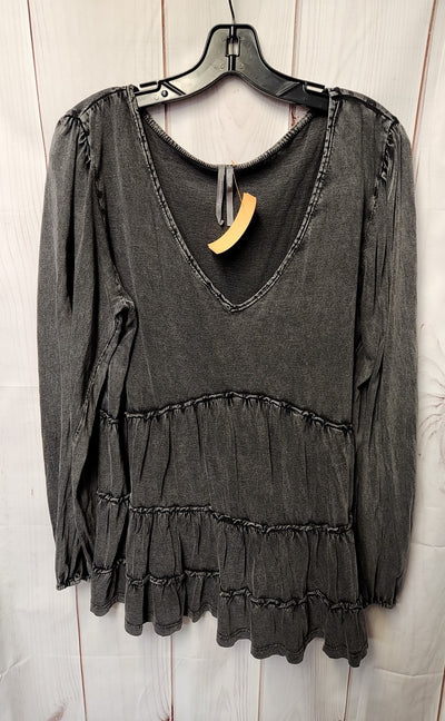 Anthropologie Women's Size L Gray Long Sleeve Top