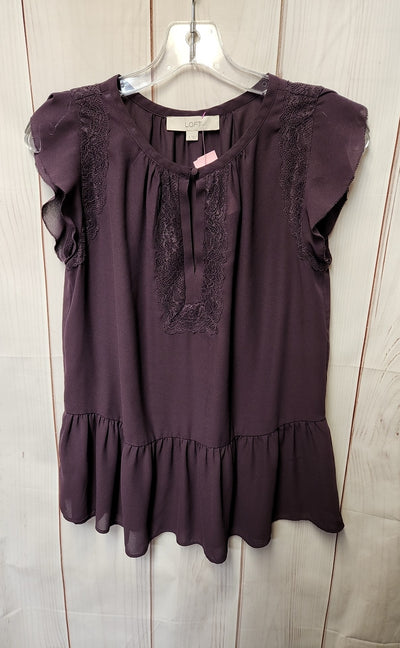 Loft Women's Size S Purple Short Sleeve Top
