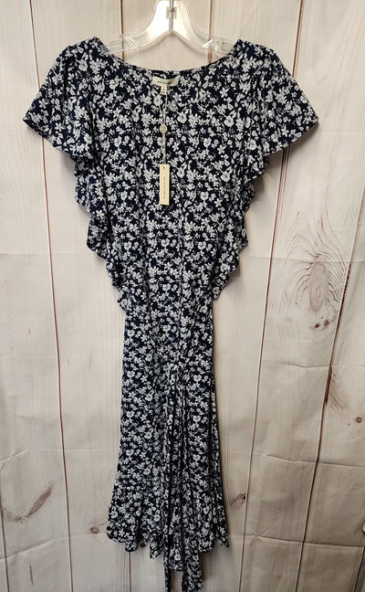NWT Max Studio Women's Size L Navy Floral Dress