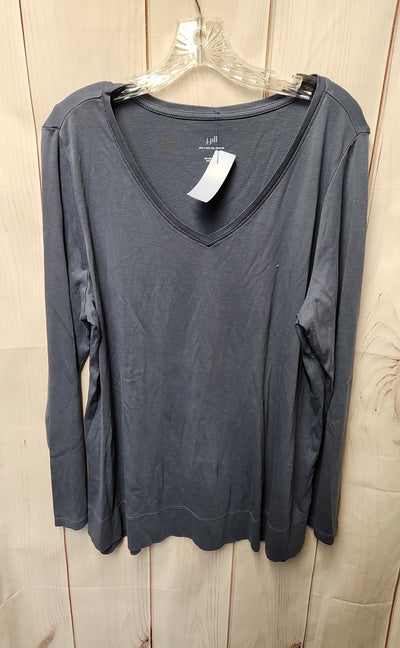 J Jill Women's Size XL Blue Long Sleeve Top