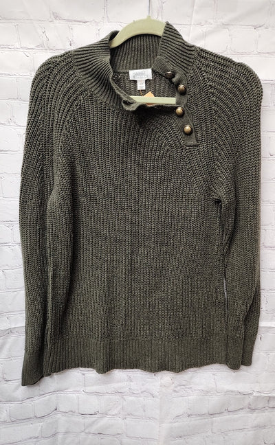 Market & Spruce Women's Size L Petite Green Sweater