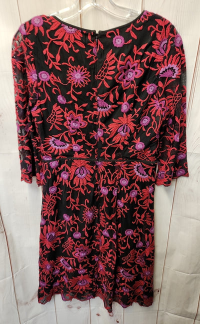 Adrianna Papell Women's Size 4 Black & Pink Floral Dress