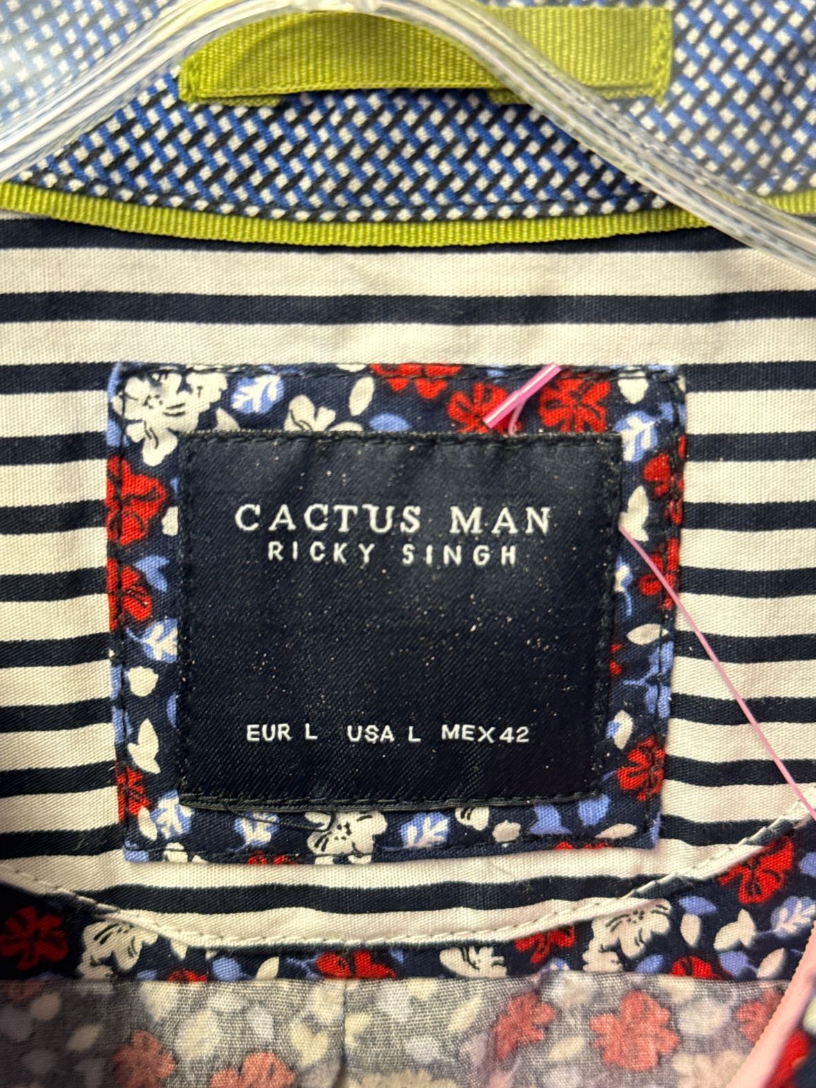 Cactus Man Men's Size L Blue Floral Shirt