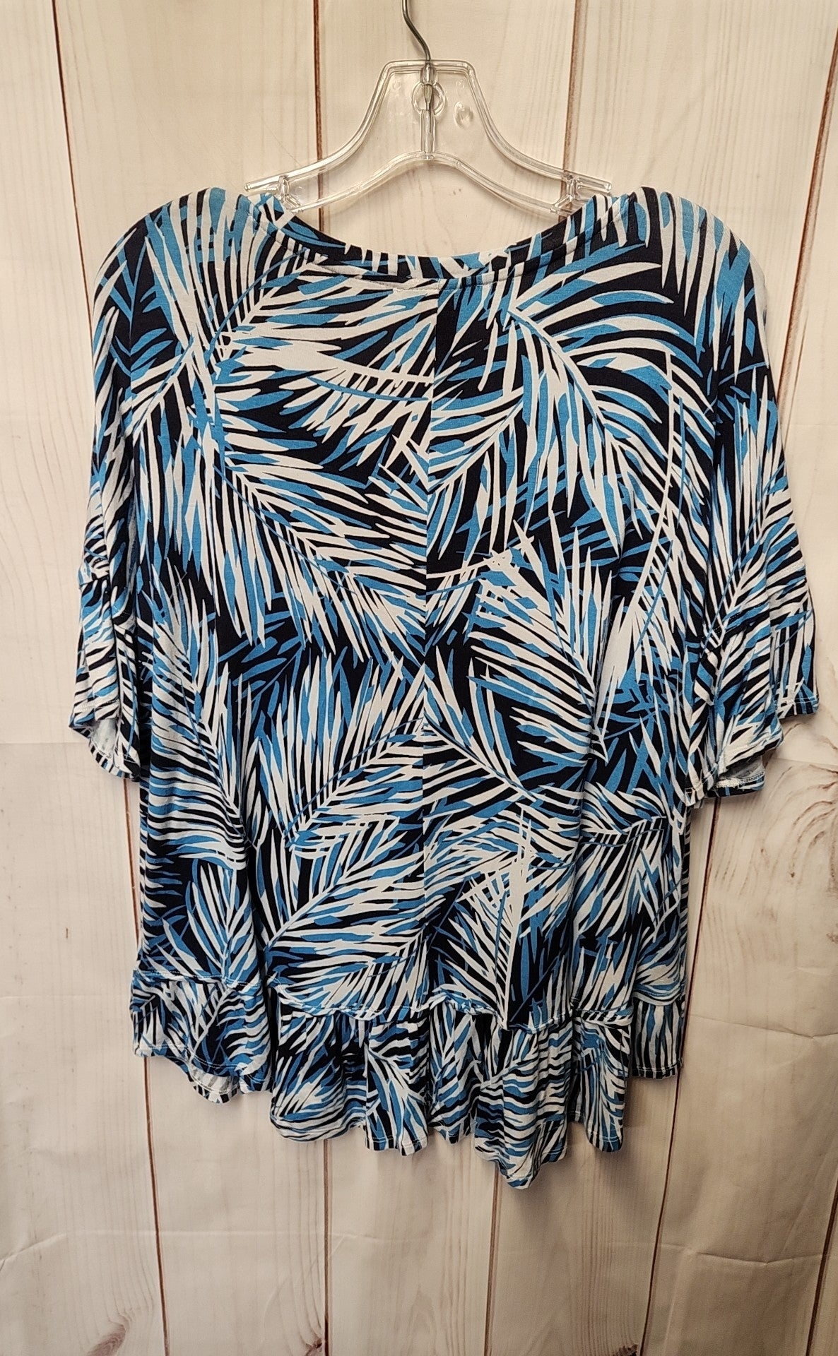 Bobeau Women's Size L Blue Short Sleeve Top