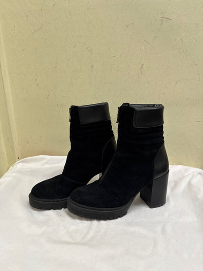 Emanuel Castro Women's Size 37 = 6-1/2 Black Boots Shoes
